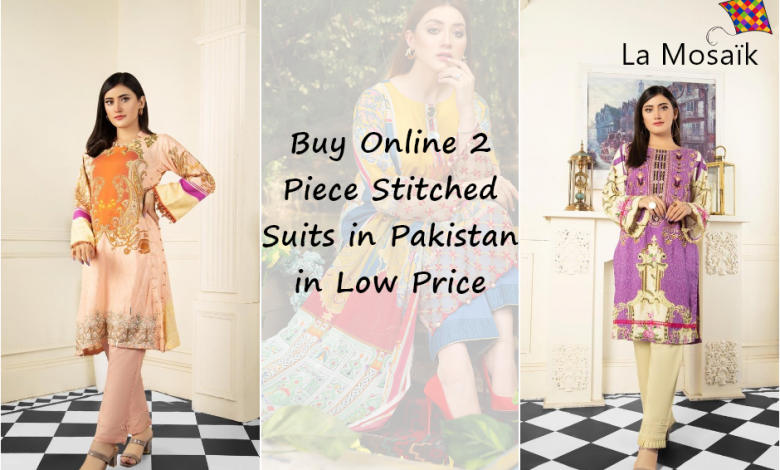 Buy 2 piece stitched suits online in Pakistan in Low Price