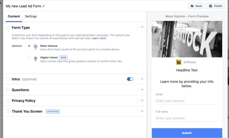 lead generation through Facebook