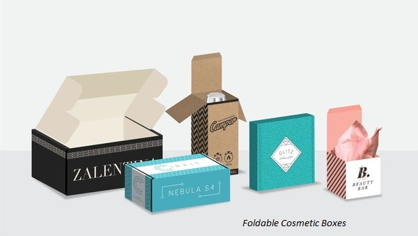 Foldable cosmetic boxes
